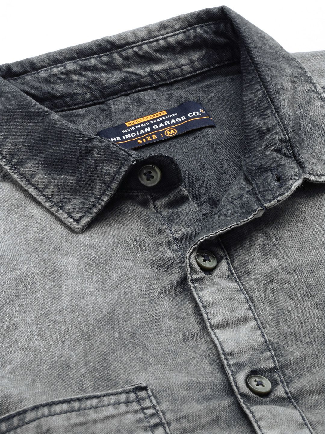 The Indian Garage Co Men Grey Checked Casual Shirt
