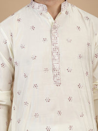 Anouk Embroidered Sequinned Mandarin Collar Long Sleeves Straight Kurta with Churidar