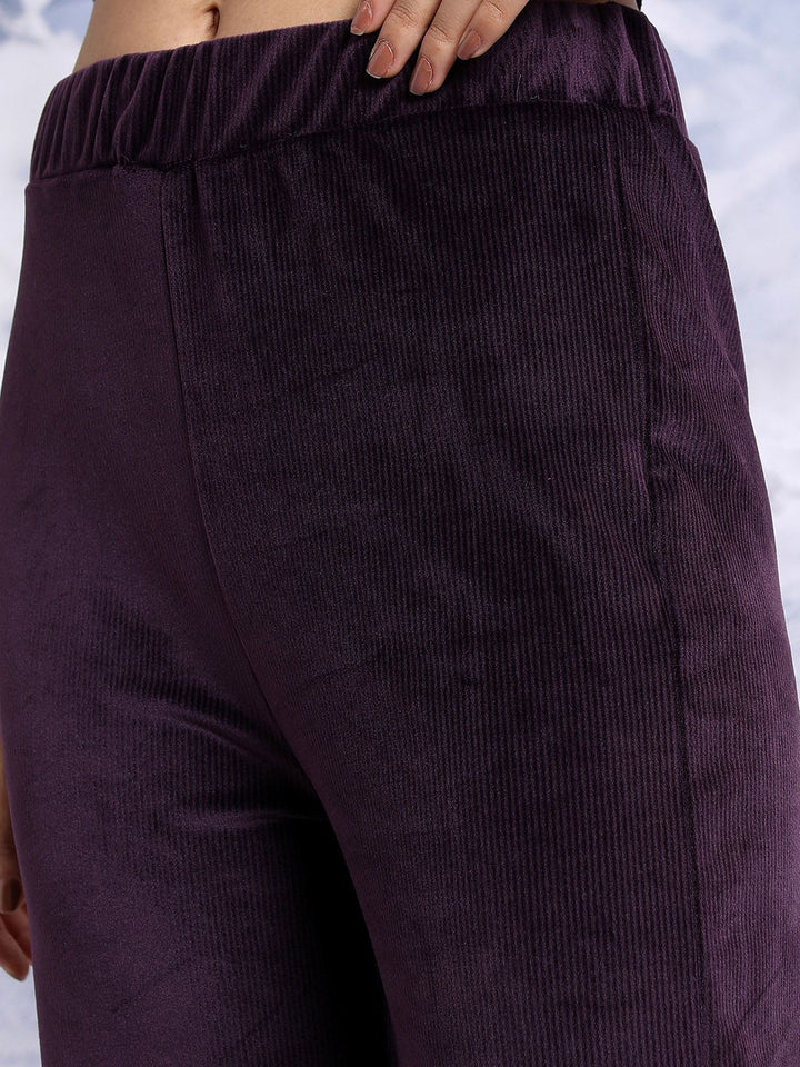 Tokyo Talkies High Neck Relaxed Fit Top With Bell Bottom Trousers