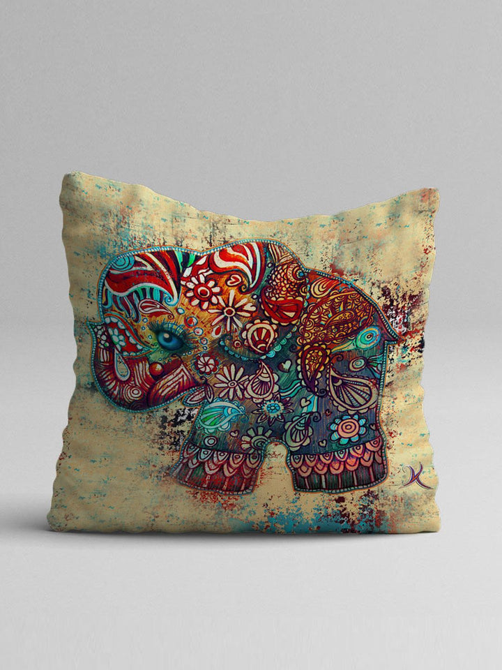 STITCHNEST Set of 5 Green & Red Ethnic Motifs Square Cushion Covers