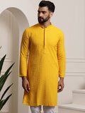 SOJANYA Ethnic Embroidered Mirror Work Pure Cotton Straight Kurta