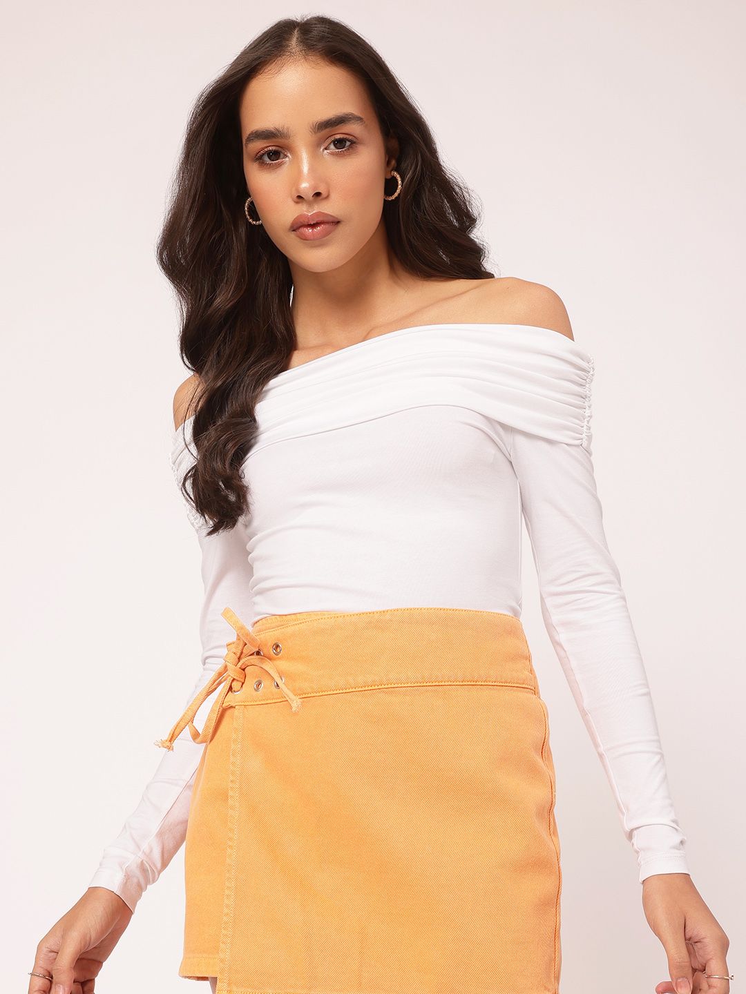 DressBerry Effortless Elegance Bardot Fitted Bodysuit