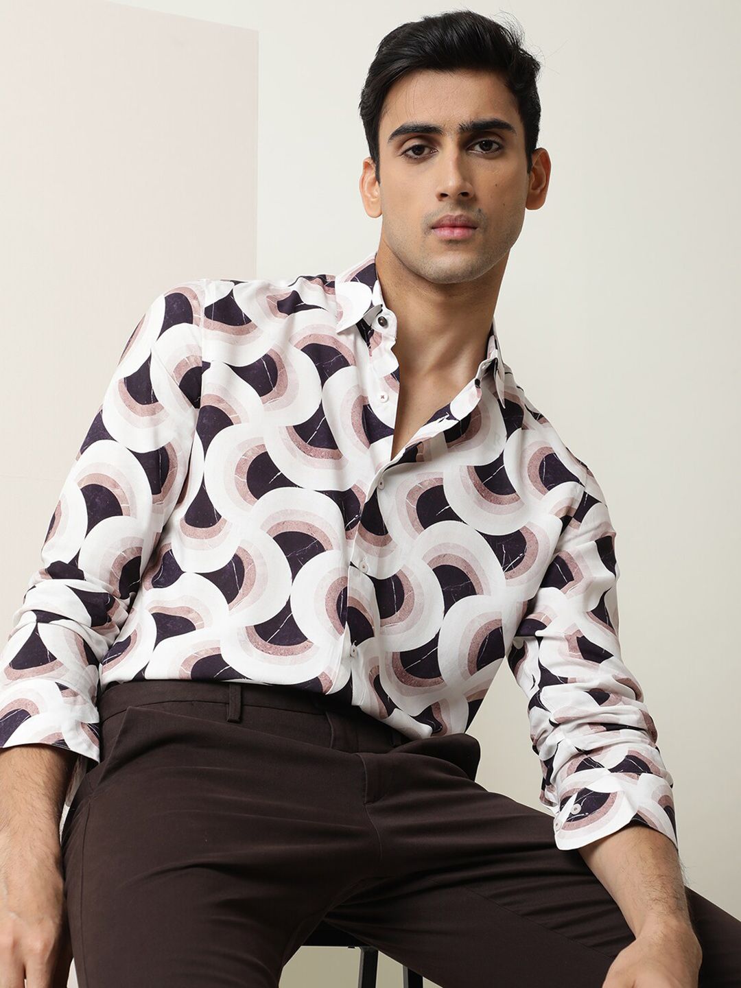 RARE RABBIT Men Febug Slim Fit Printed Shirt