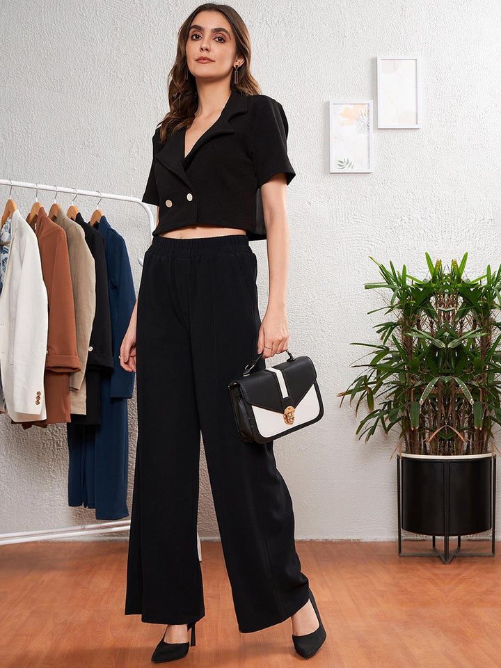 SASSAFRAS worklyf Lapel Collar Crop Blazer & Trousers