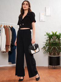 SASSAFRAS worklyf Lapel Collar Crop Blazer & Trousers