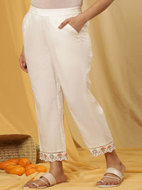 W Women Straight Fit Pure Cotton Parallel Trousers