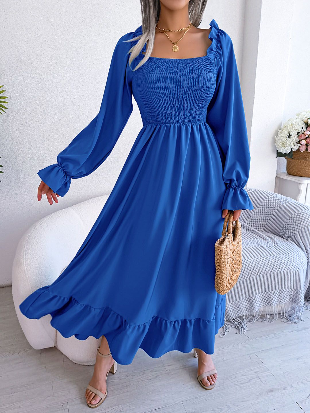 all about you Puff Sleeve Maxi Dress