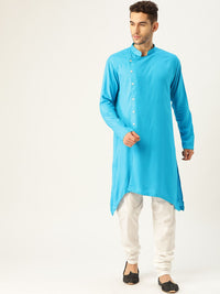 SOJANYA Men Blue Solid A-Line Kurta