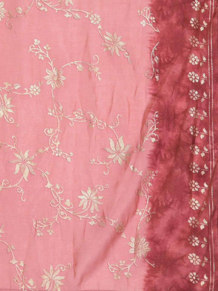 Libas Women Printed Regular Mirror Work Kurta with Trousers & With Dupatta