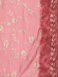 Libas Women Printed Regular Mirror Work Kurta with Trousers & With Dupatta