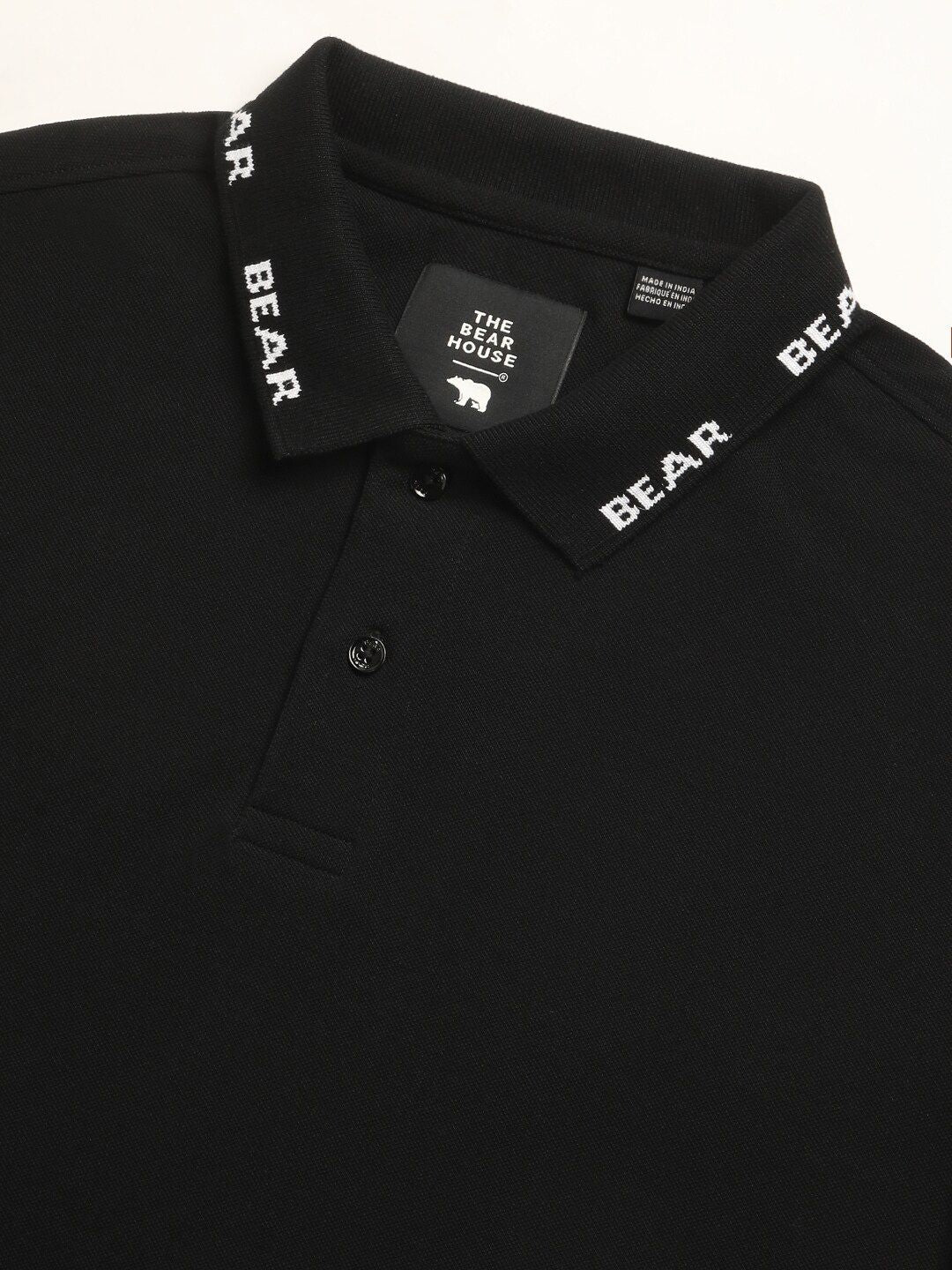THE BEAR HOUSE Slim Fit Polo Collar Pure Cotton T-shirt