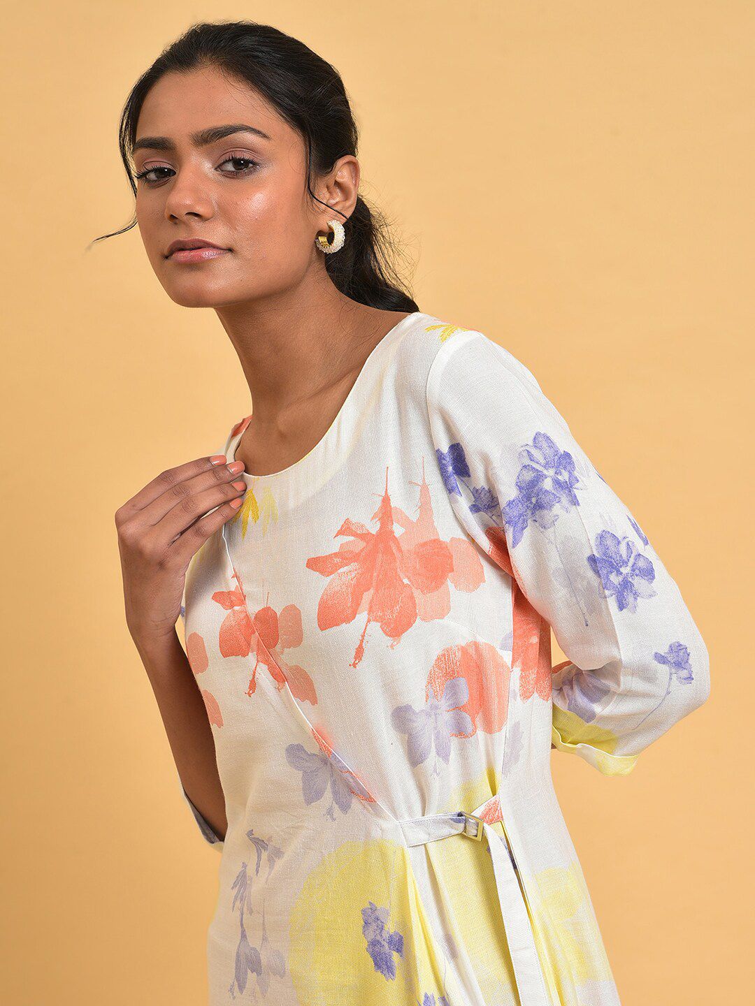 W Women Floral Printed Wrap Midi Dress