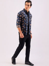 The Indian Garage Co Men Teal & Beige Printed Casual Shirt