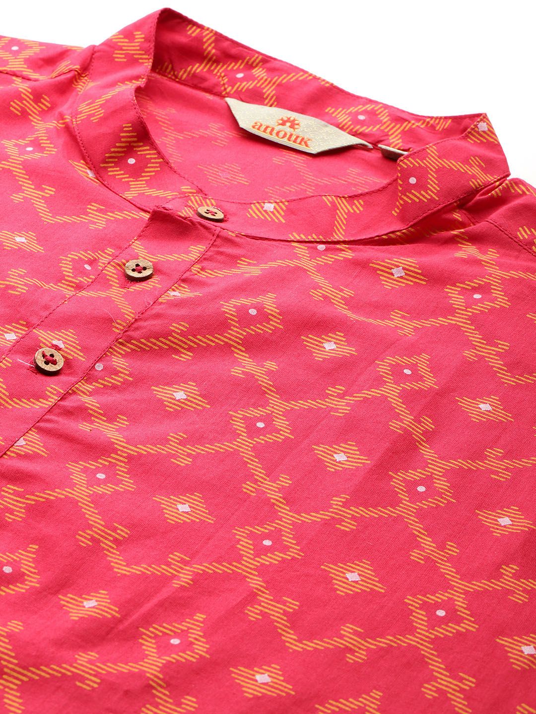 Anouk Ethnic Motifs Print Pure Cotton Kurta with Pyjamas