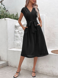 DressBerry Pleated Fit & Flare Midi Dress