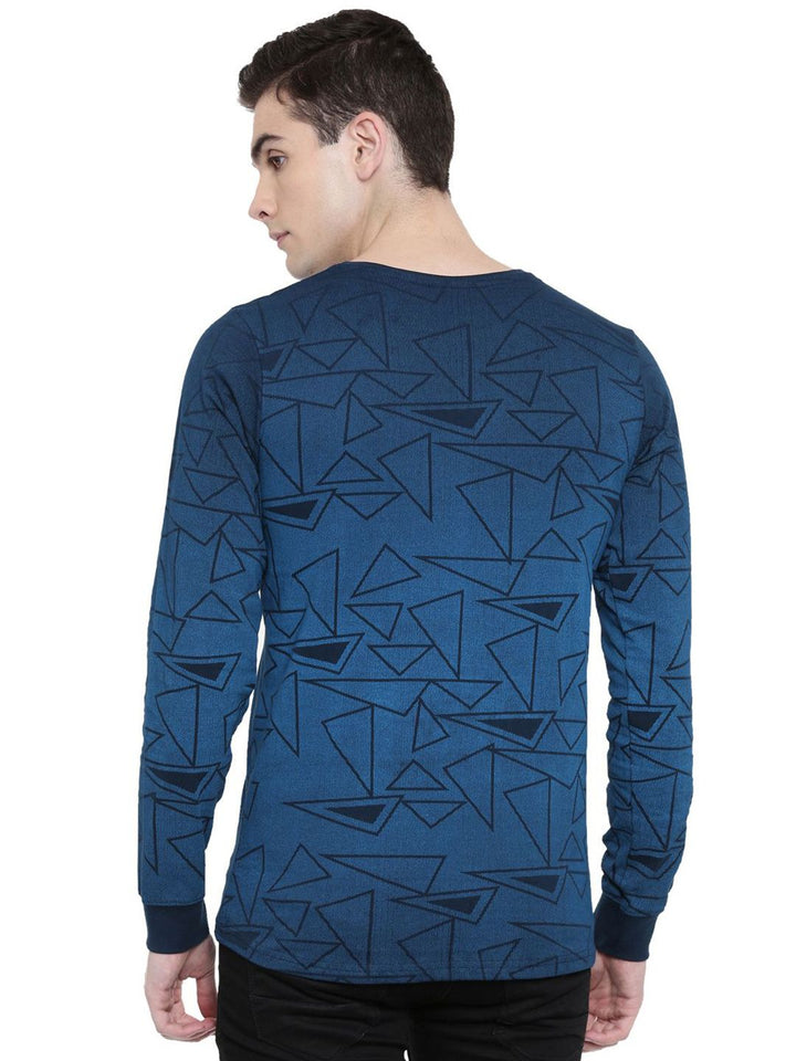 ADRO Men Geometric Printed Round Neck T-shirt