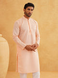 Anug by SOJANYA Men Peach-Coloured Solid Kurta