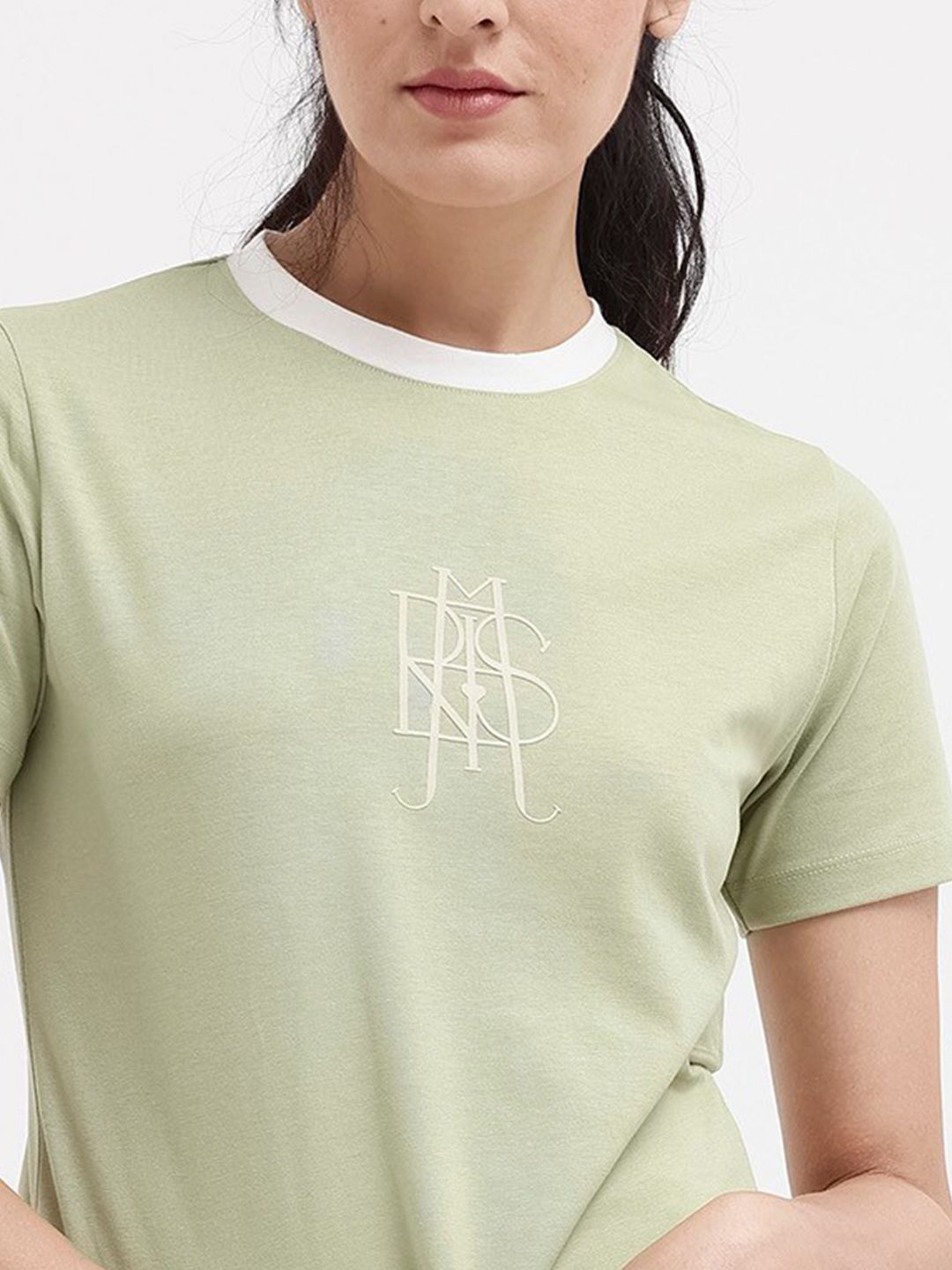 RAREISM Round Neck Typography Printed Cotton T-shirt