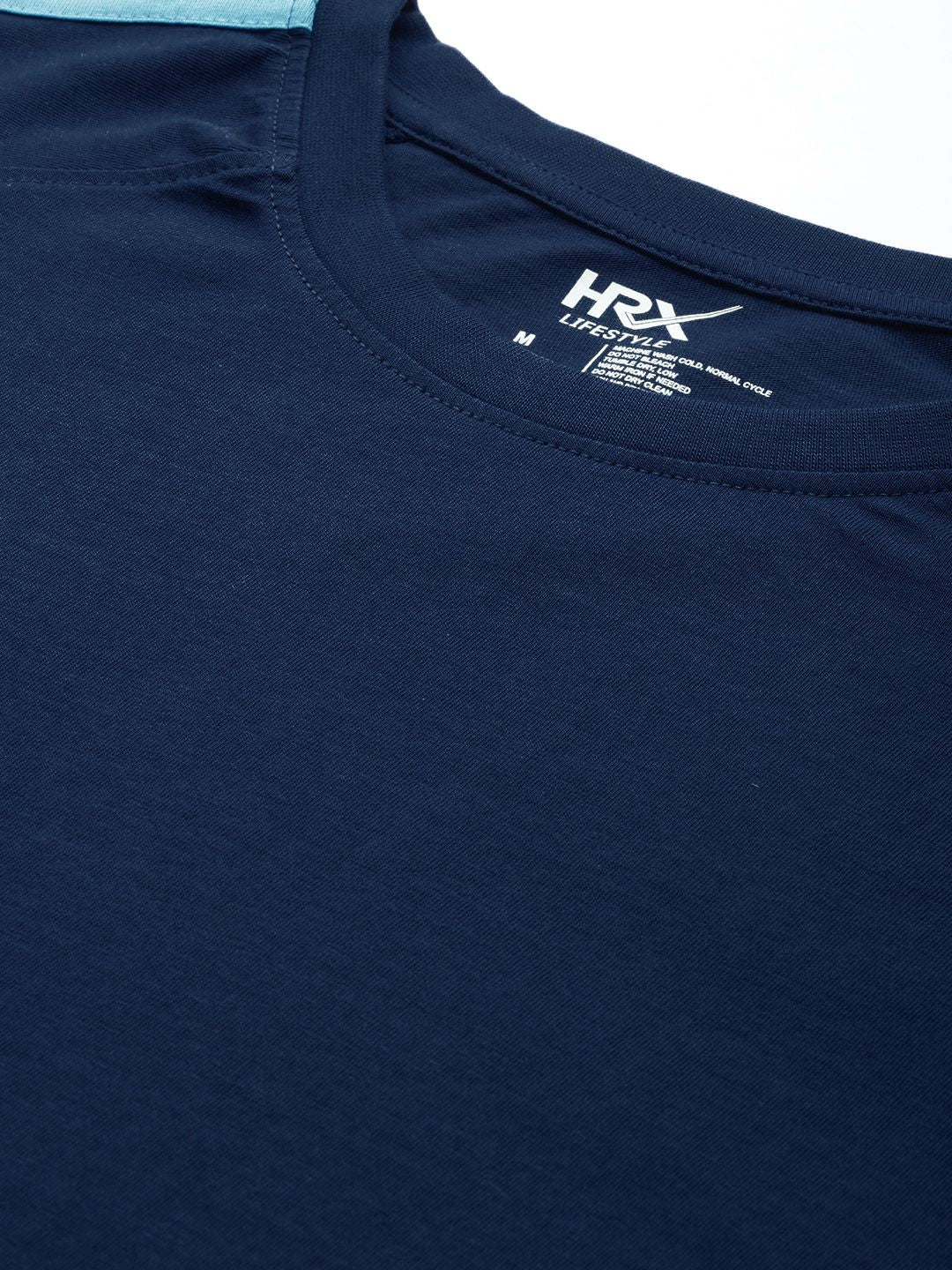 HRX By Hrithik Roshan Lifestyle Men Medieval Blue Bio-Wash Tshirts
