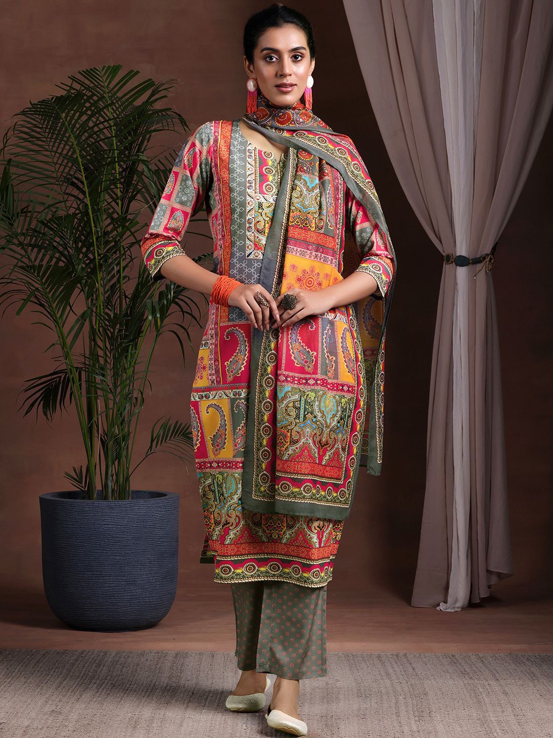 Libas Ethnic Motifs Printed Kurta with Trousers & Dupatta