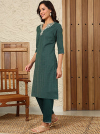 W Women Flared Sleeves Thread Work Kurta