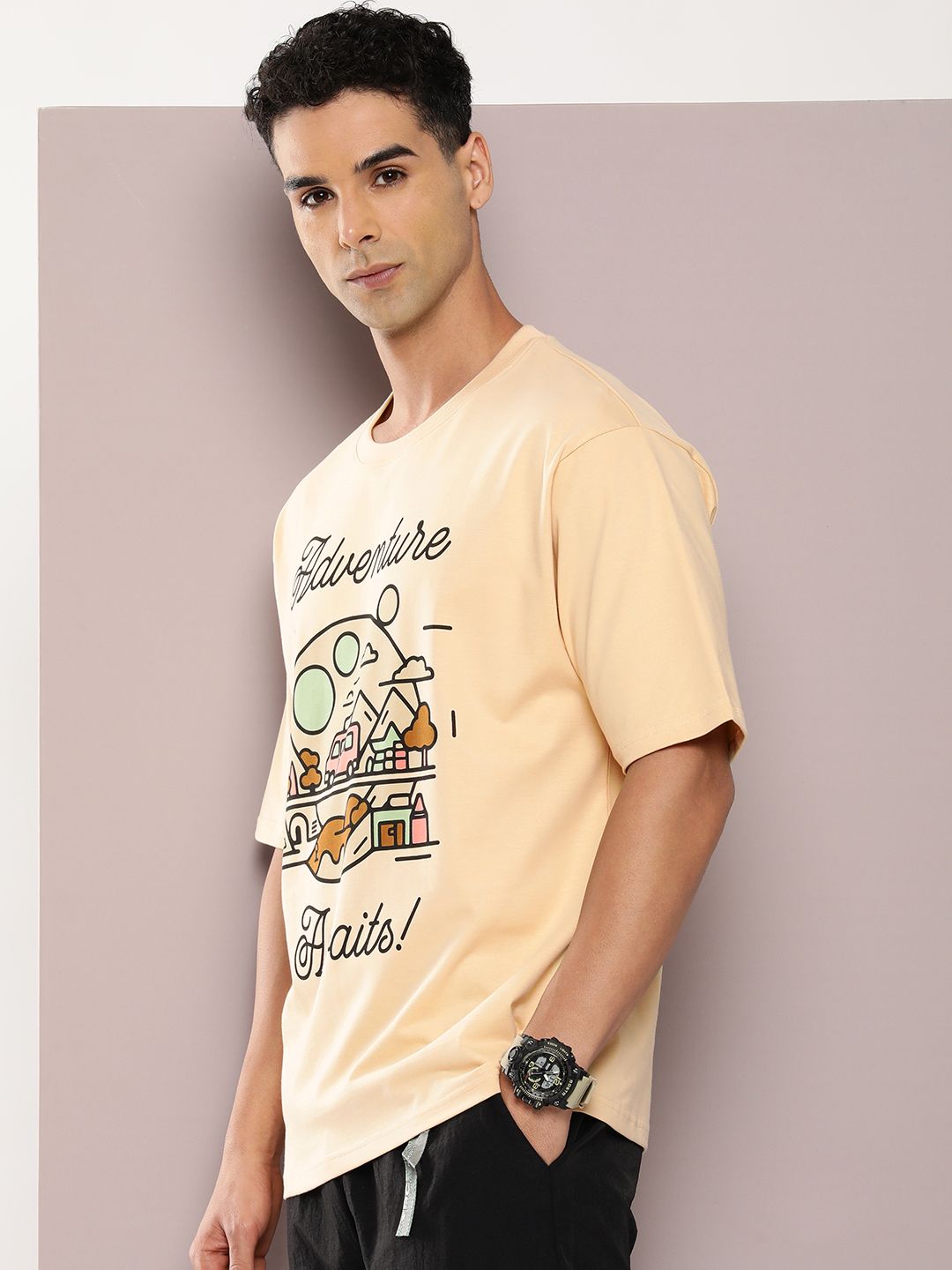 DILLINGER Men Graphic Printed Oversized T-shirt