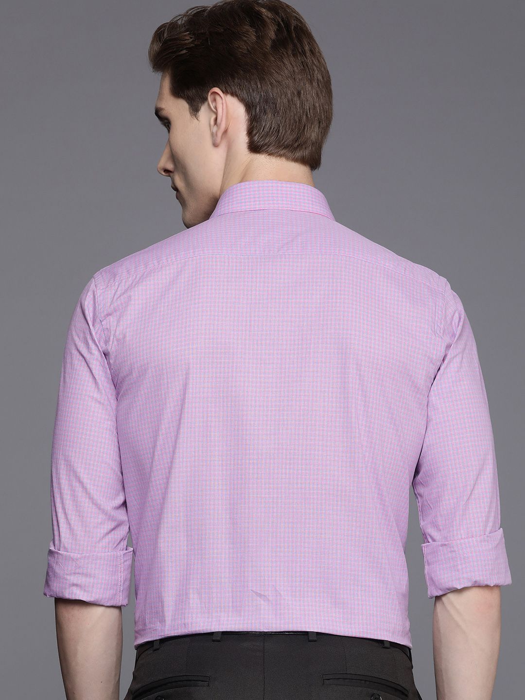 Raymond Pure Cotton Slim Fit Checked Formal Shirt