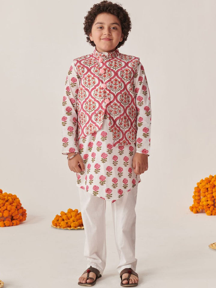 pspeaches Boys Floral Printed Regular Kurta with Pyjamas