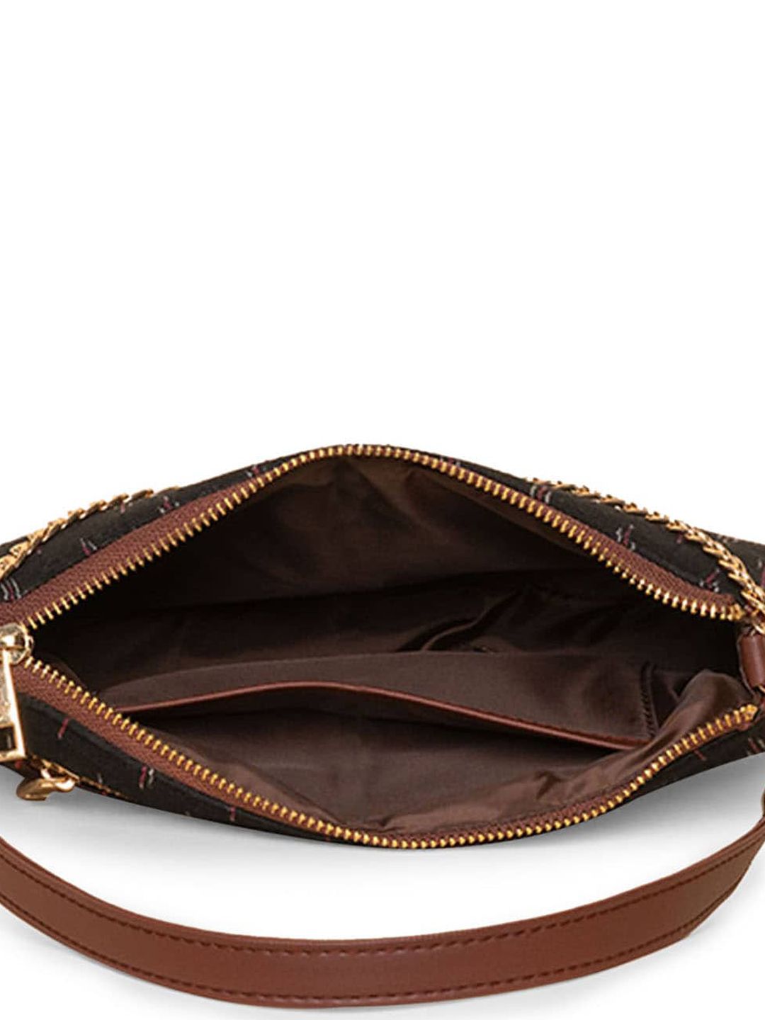ZOUK Ethnic Motifs Printed Structured Baguette Bag