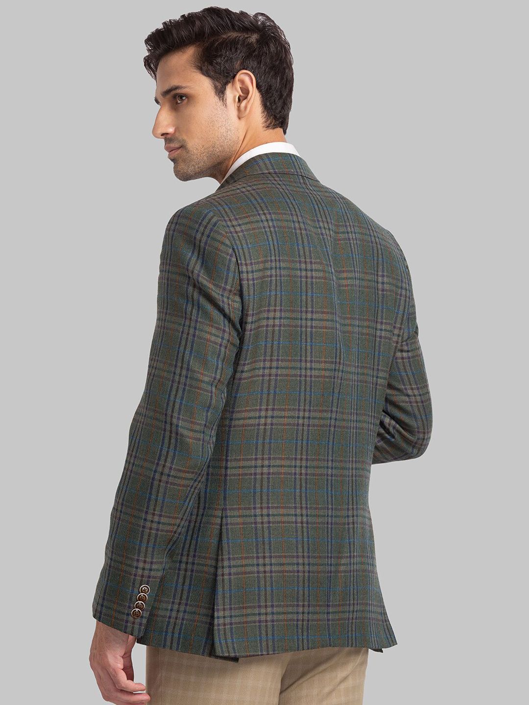 Park Avenue Men Checked Single-Breasted Blazer