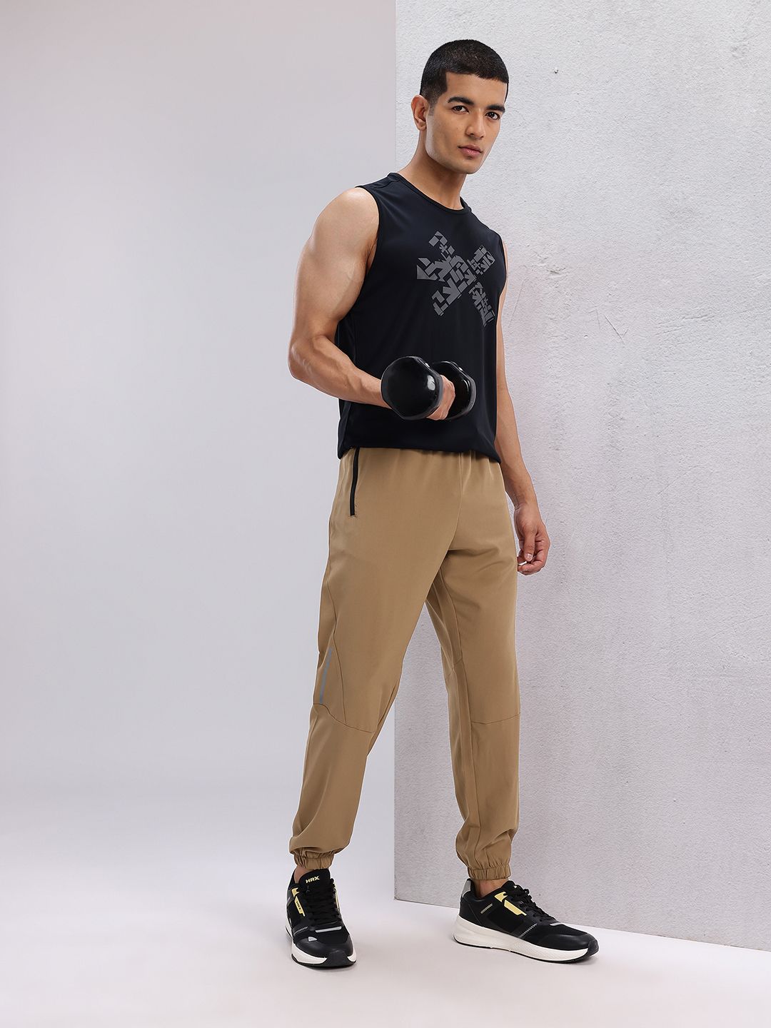 HRX by Hrithik Roshan Men Brand Logo Print Mid-Rise Training Joggers