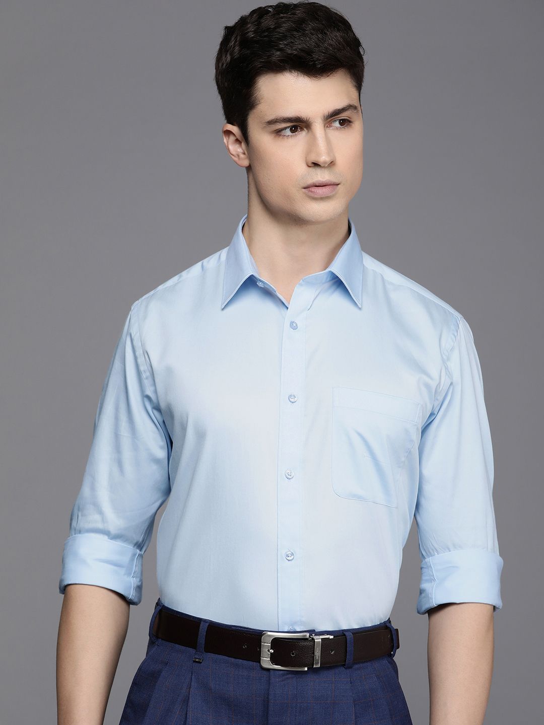 Raymond Pure Cotton Slim Fit Solid Formal Shirt