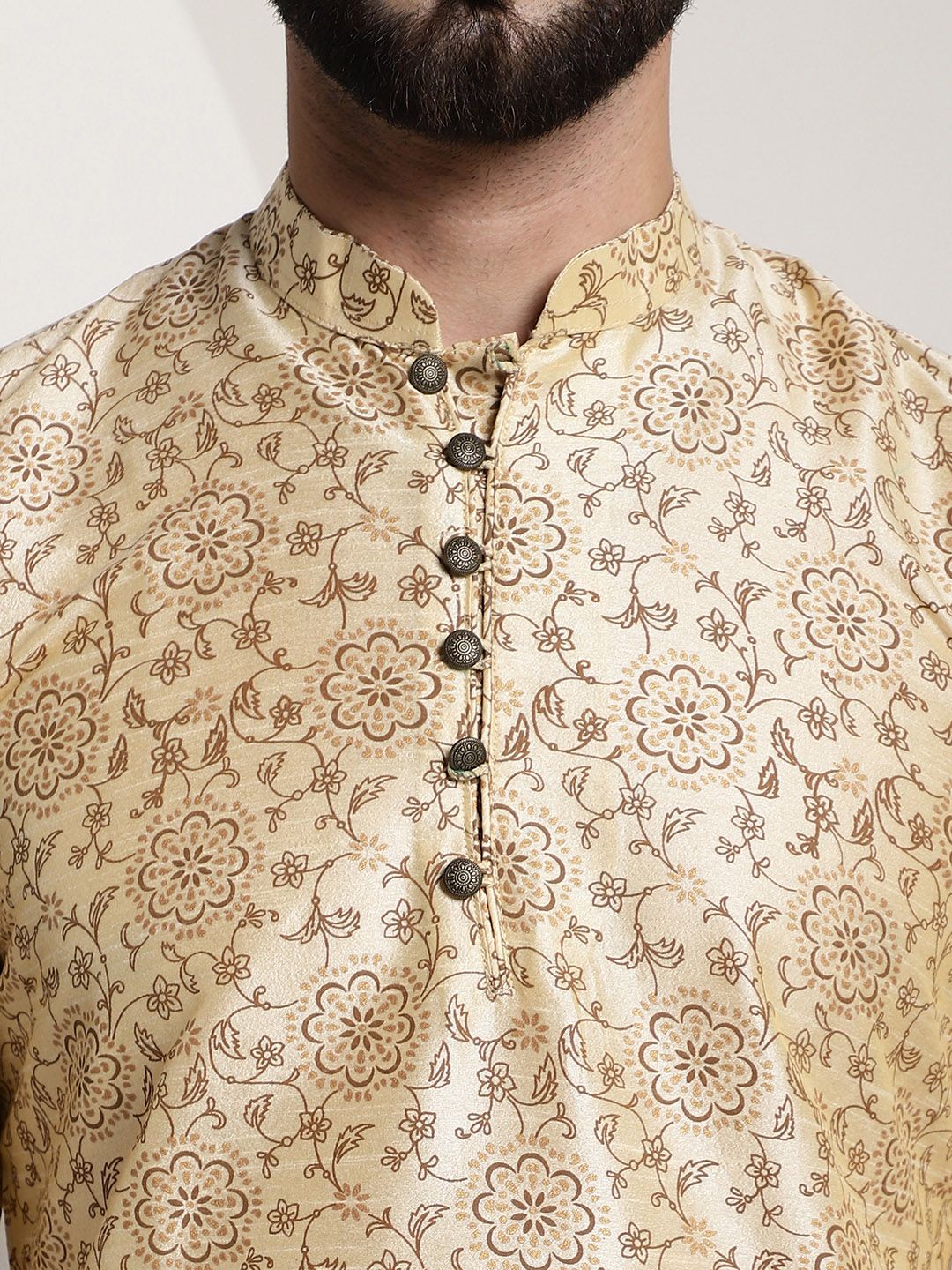 SOJANYA Floral Printed Silk Cotton Kurta