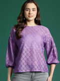 DressBerry Self Design Sheer Top