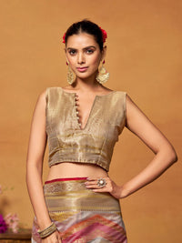 KALINI Women Silk Blend Woven Banarasi Saree With Blouse Piece