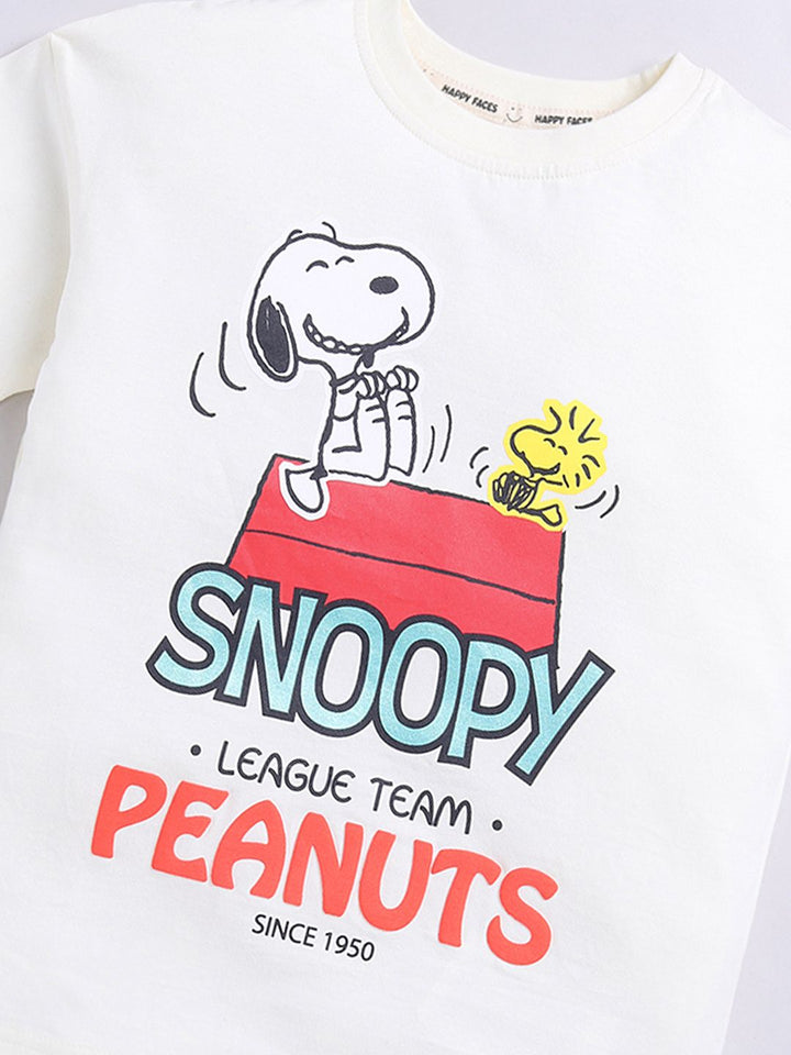 Happy Faces Boys Snoopy Print Pure Cotton T-shirt