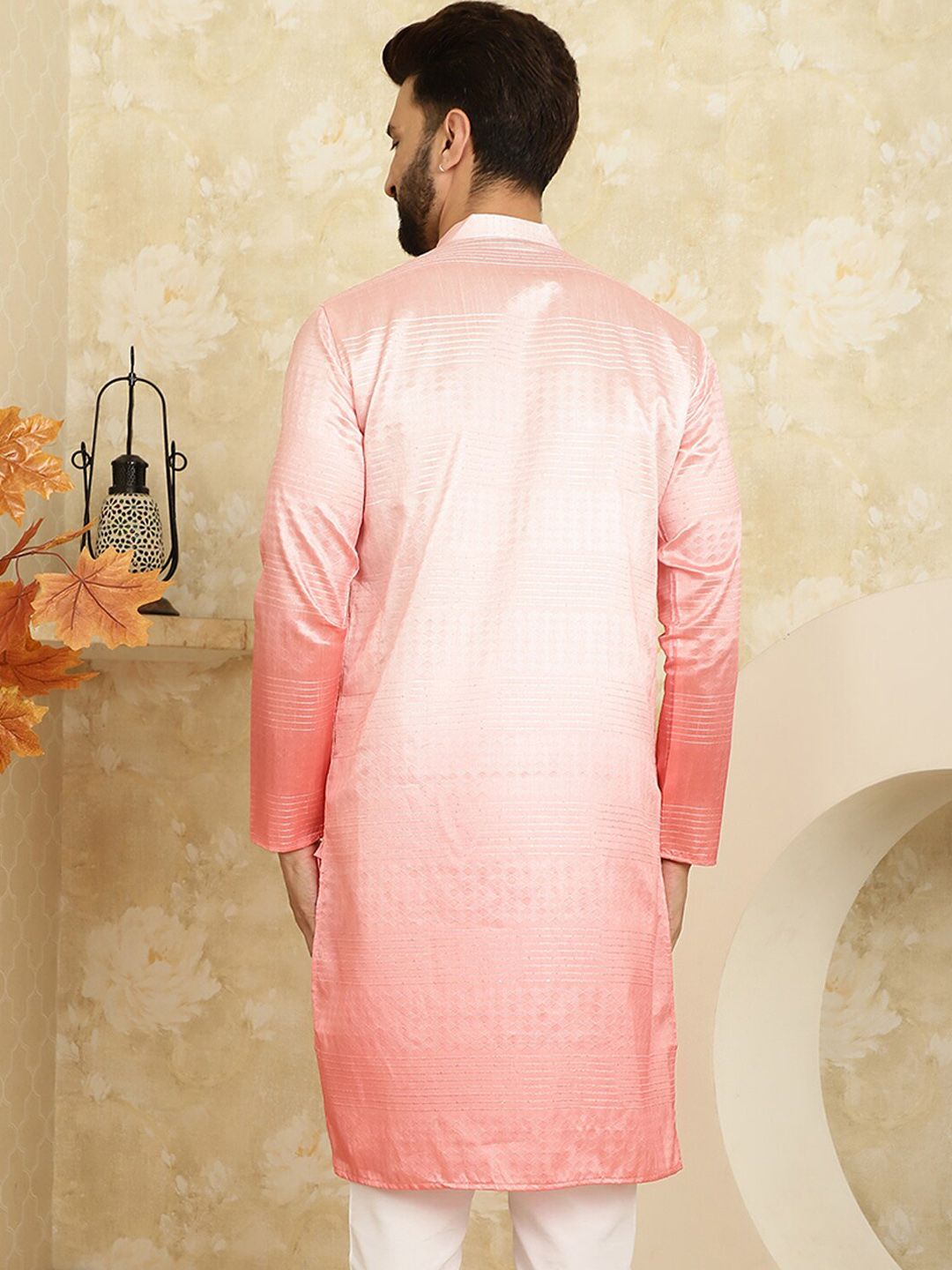 SOJANYA Motif Etnik Rekaan Tenunan Kurta Lurus Jacquard