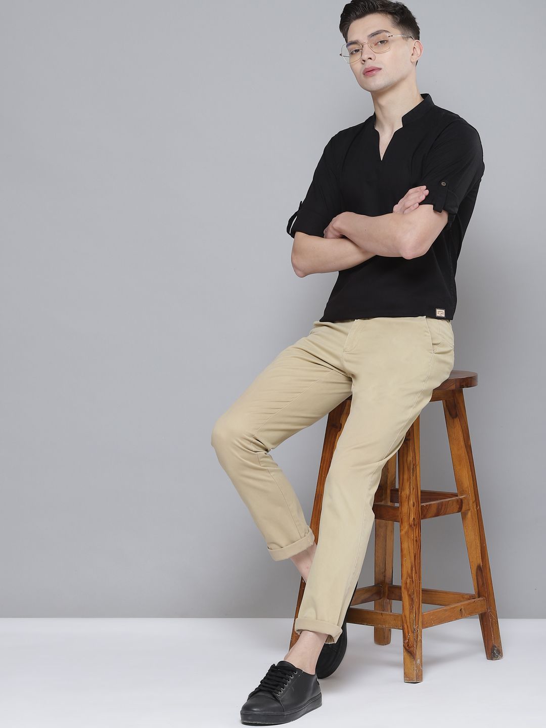Dennison Men Comfort Black Fit kurta