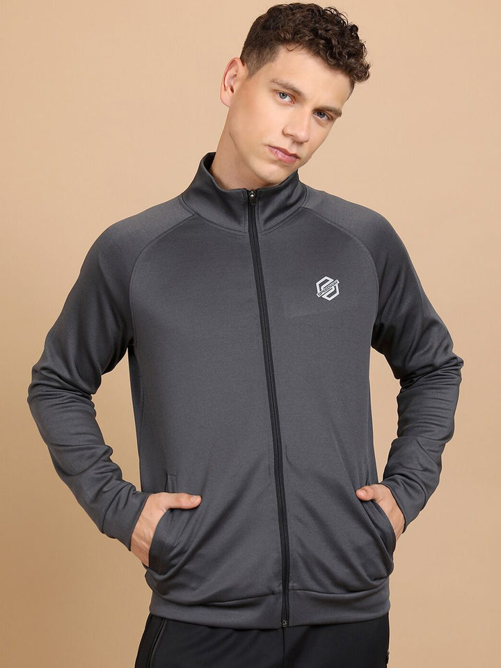 HIGHLANDER Mock Collar Front-Open Sweatshirt