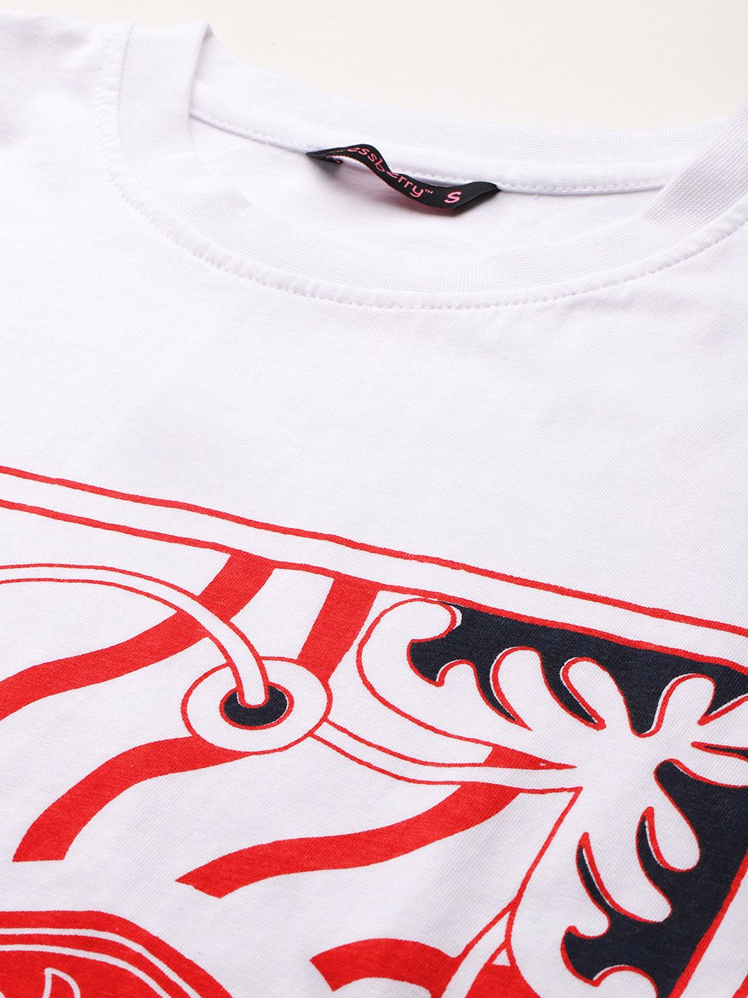 DressBerry Graphic Printed Drop-Shoulder Sleeves T-shirt