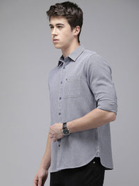 THE BEAR HOUSE Men Slim Fit Houndstooth Checked Pure Cotton Casual Shirt