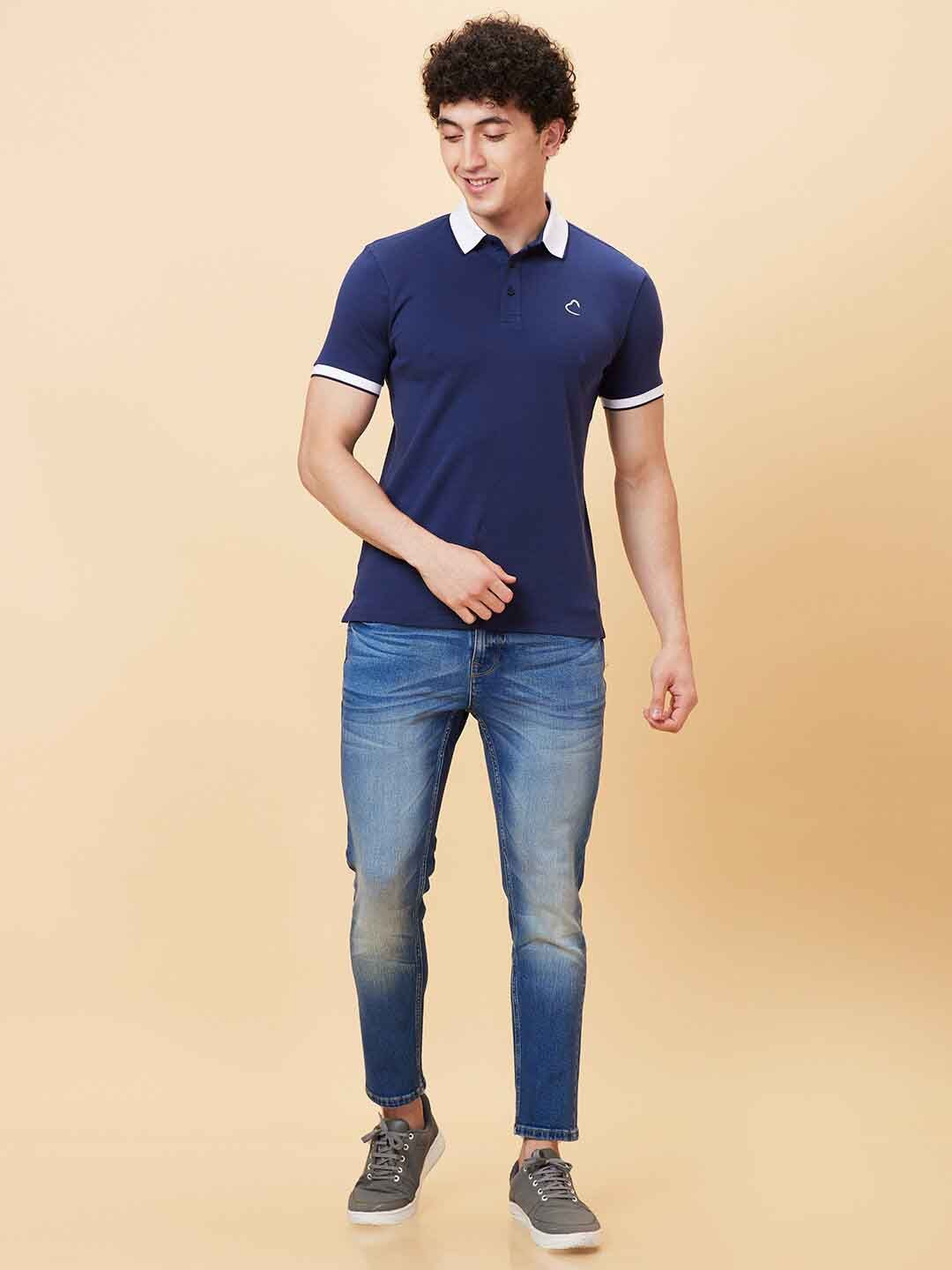 Being Human Polo Collar Cotton Applique T-shirt