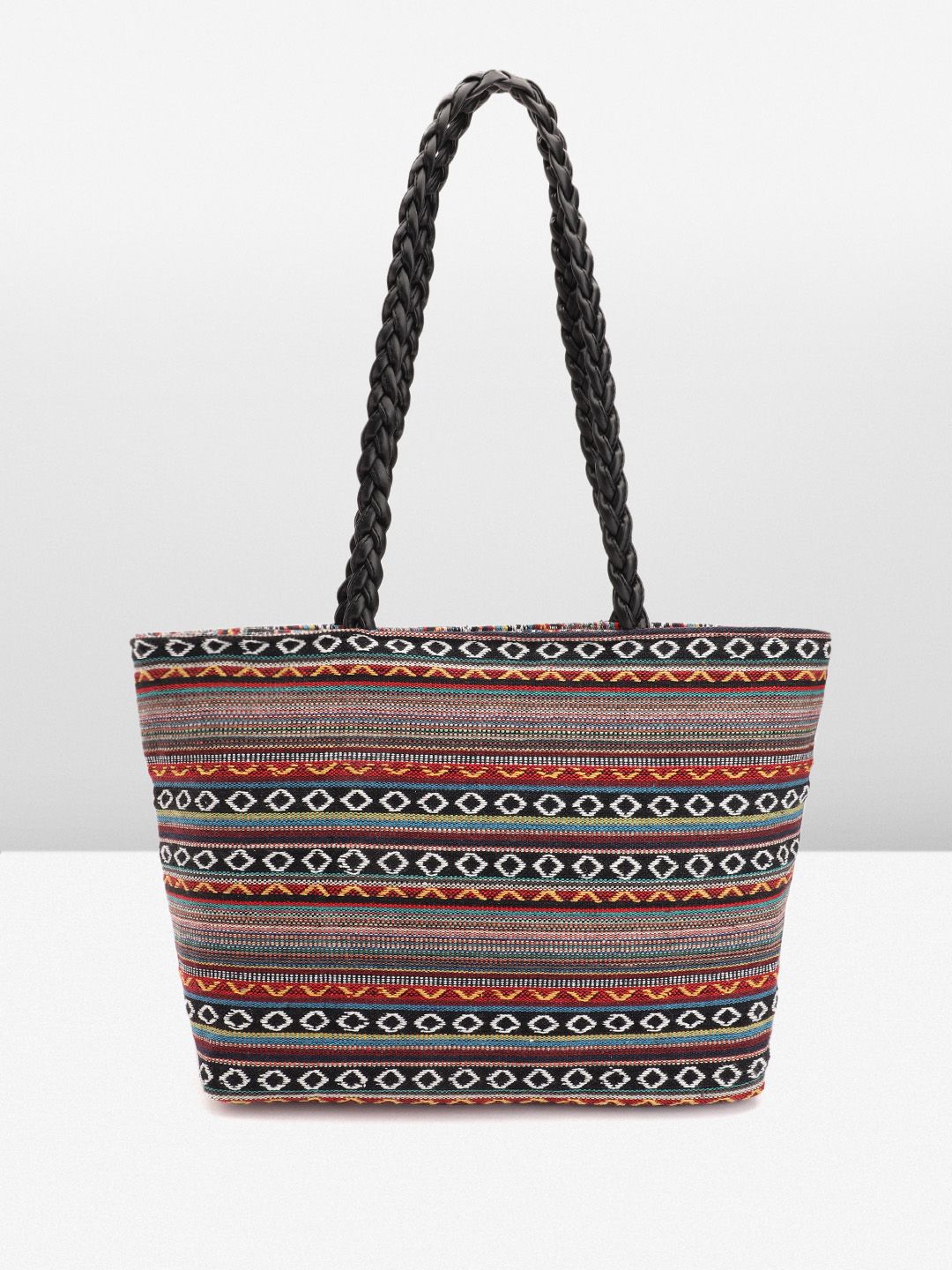 Anouk Geometric Self Design Structured Shoulder Bag