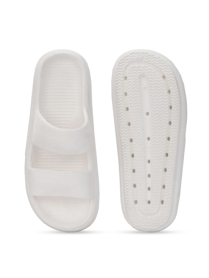 HRX by Hrithik Roshan Men White Rubber Sliders