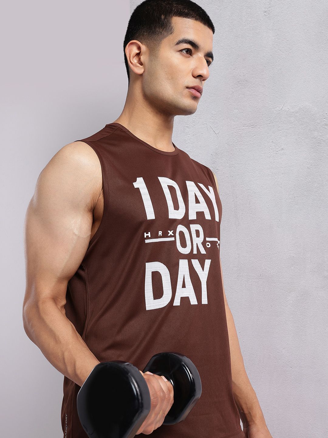 HRX by Hrithik Roshan Sleeveless Typography Printed Rapid-Dry Training T-shirt