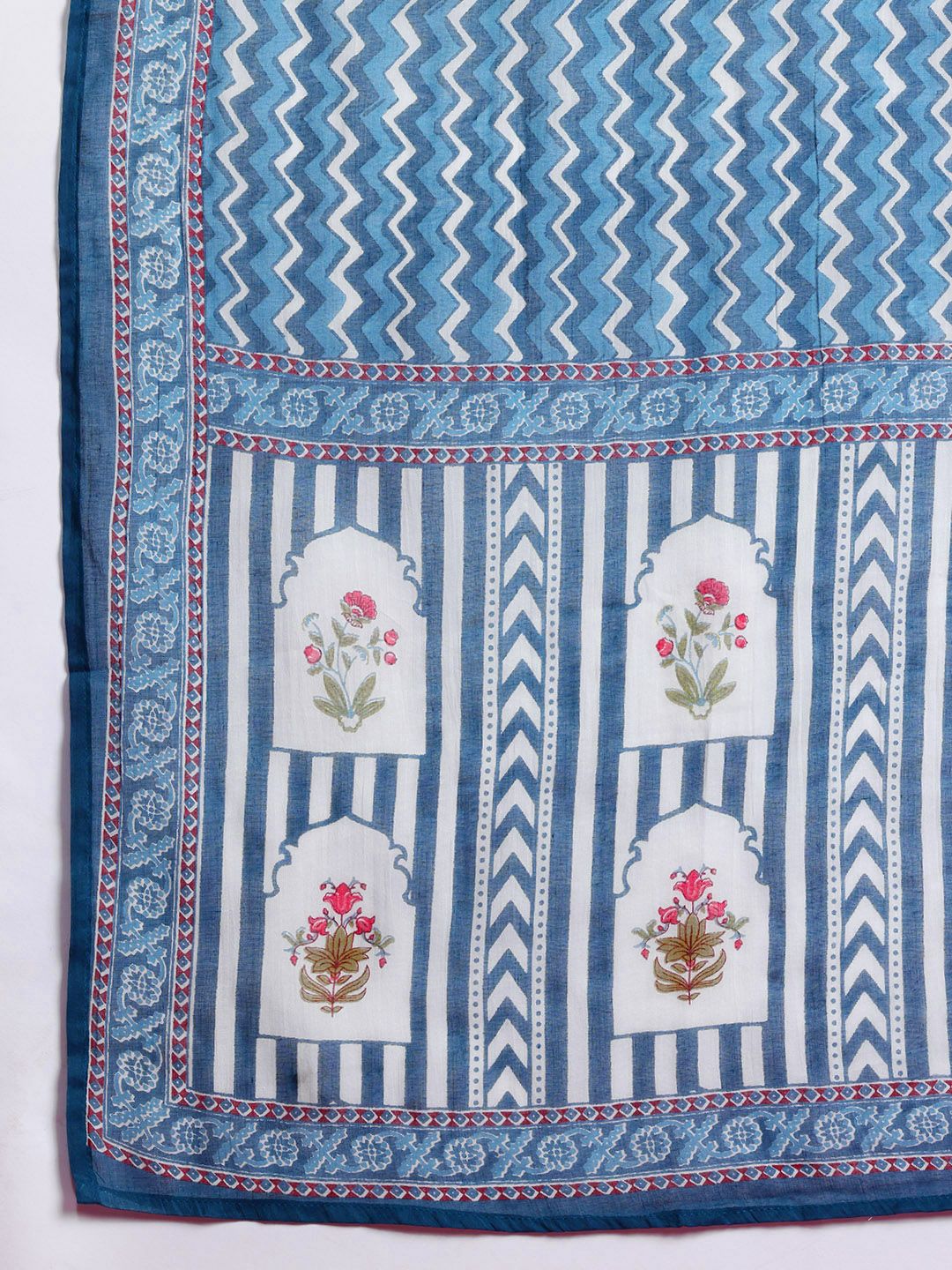 Indo Era Ethnic Motifs Printed Sequinned Pure Cotton Kurta with Trousers & With Dupatta