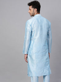SOJANYA Men Teal Solid Straight Kurta