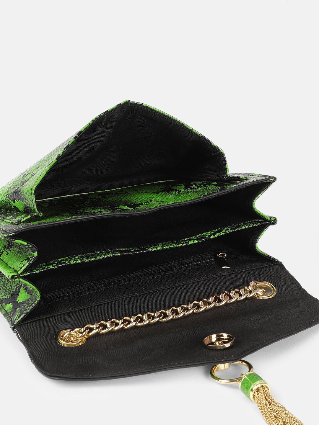 DressBerry Animal Printed Tasselled Structured Sling Bag