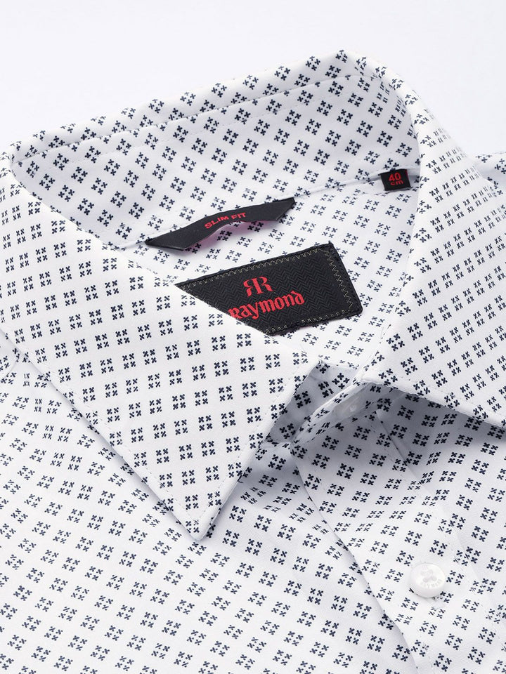 Raymond Men Slim Fit Pure Cotton Printed Formal Shirt