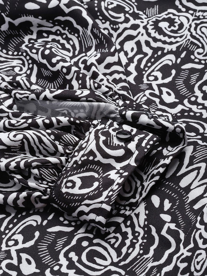 DressBerry Printed Monochrome Casual Shirt
